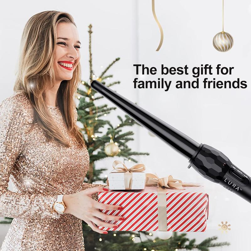 Ceramic Tourmaline Coating Curling Wand, 1 2-1 Inch Barrel Hair Curler with 2 Heat Setting (320 410℉), Suitable for All Hair Types Comfort