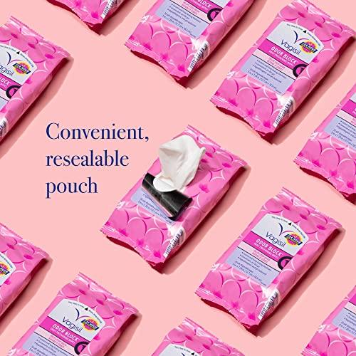 Vagisil Odor Block Daily Freshening Wipes for Feminine Hygiene, Pack of 3, 20 Wipes, Hypoallergenic - Comfort