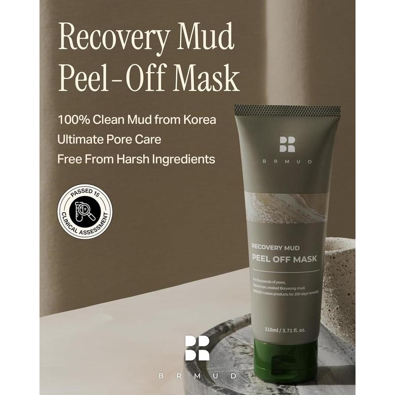 Recovery Mud Peel Off Mask | Gentle, Hypoallergenic Exfoliating & Cleansing Peel Off Face Mask | Deep Pore Blackhead Cleaner & Sebum Control Korean Clay Face Mask for All Skin types (3.72 fl oz)