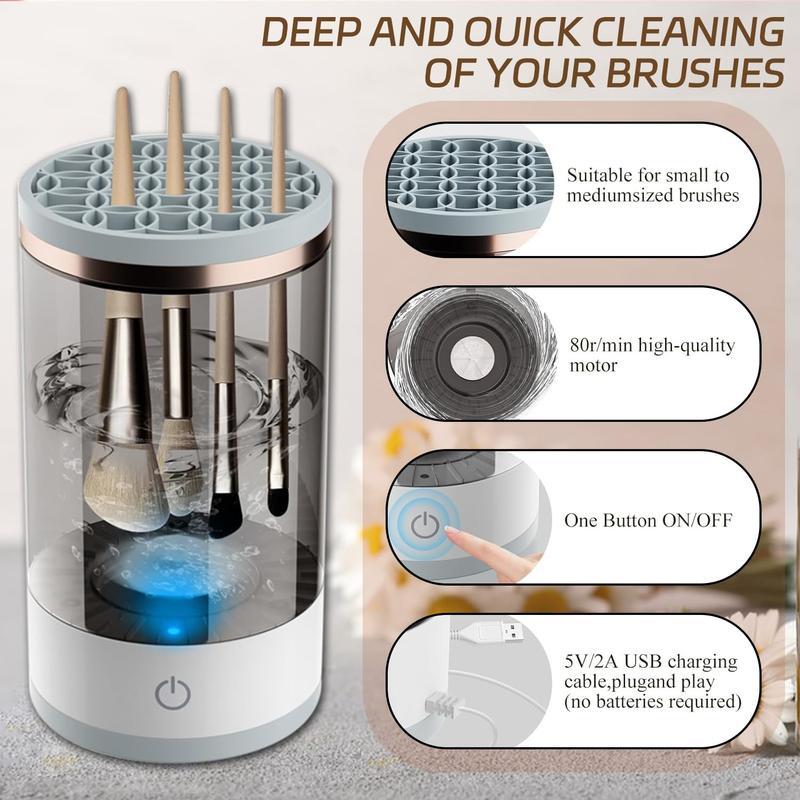 Brushblast Pro Makeup Brush Cleaner, Auto-Rotating Cozy Luna Brush Cleaner for Deep Cleaning, Upgraded & No Need to Install, One-Click Operation, Suitable for All of Makeup Brushes