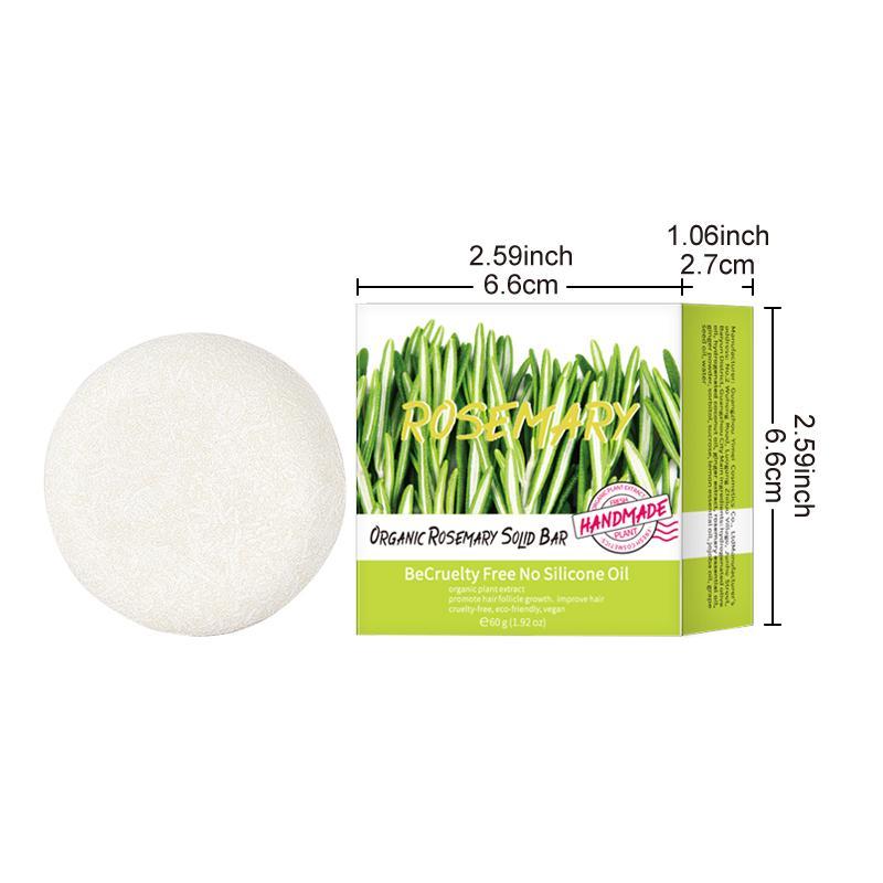 Long-lasting Shine Rosemary Shampoo Bar, 1 Count Hair Cleaning & Care Soap, Hair Thickening, Hair Strengthening, Repairing Split Ends Dry Damaged, Makes Hair Healthy & Smooth