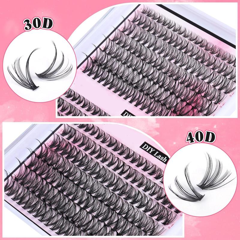 False Eyelashes Kit, 280pcs set Individual False Eyelashes with Eyelash Glue & Tweezers & Brush & Glue Remover, Eye Makeup Enhancement Tool for Women