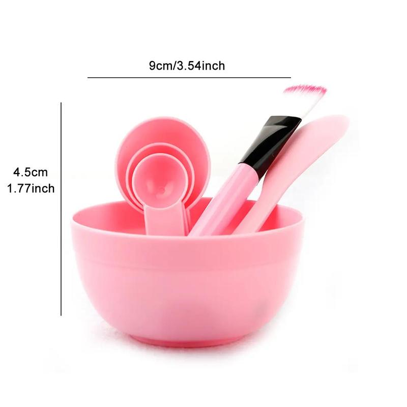 DIY Facial Mask Bowl Set, Including 1 Count Plastic Mask Bowl & 1 Count Mask Brush & 1 Count 3-in-1 Spoon & 1 Count Scraper