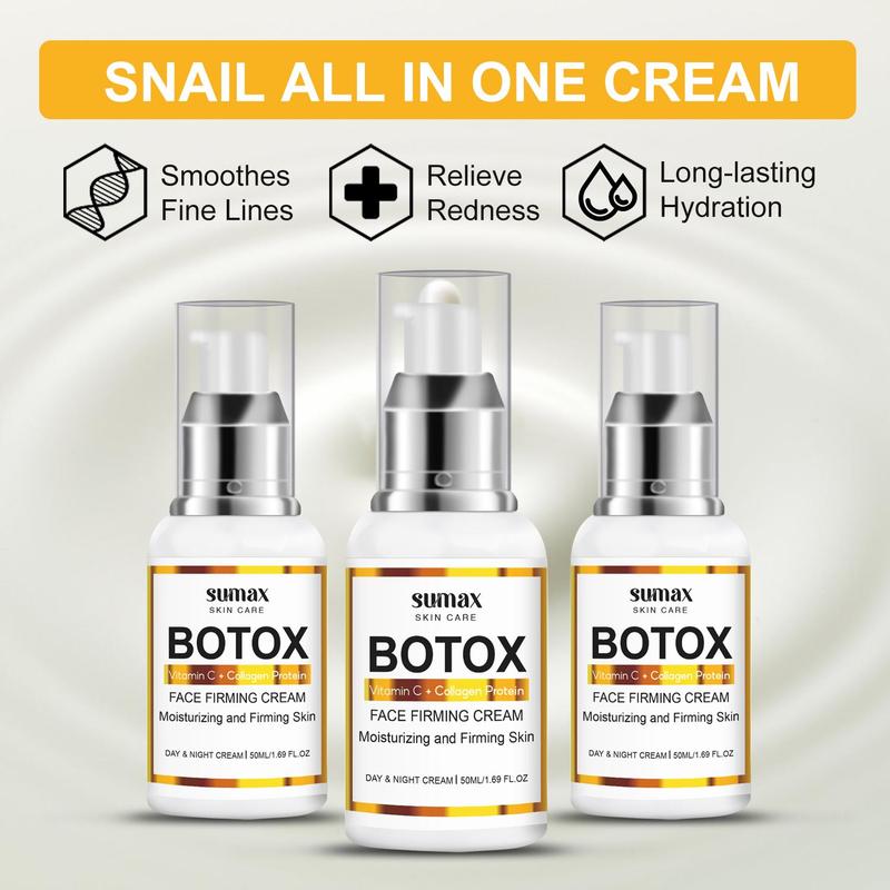 Botox Firming Cream, Moisturizing Facial Massage Cream, Refreshing and Non-greasy Day and Night Face and Neck Care Cream for Men and Women, Christmas Gift