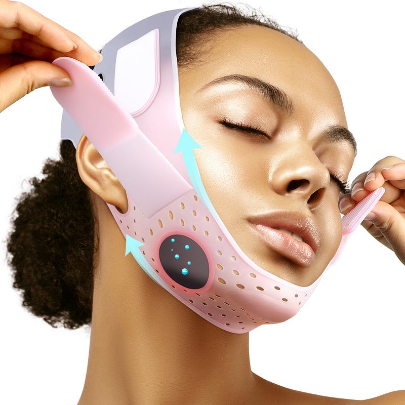 JUSRON Double Chin Reducer V Line Face Lifting Tape Face Strap, Soft Silicone Chin Strap Face Shaper to Removing Double Chin for Women and Men