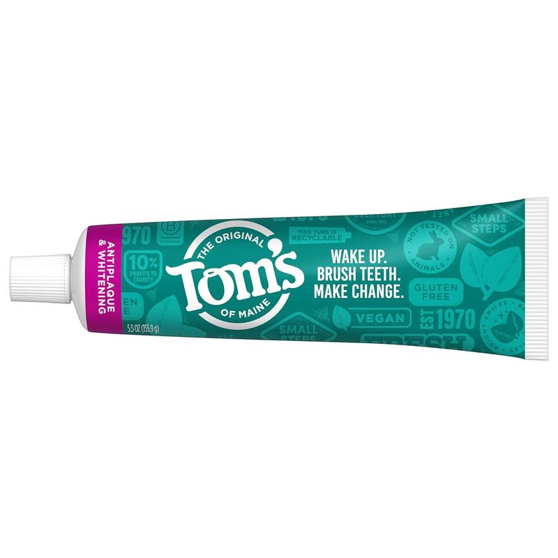 Tom's of Maine Fluoride-Free Antiplaque & Natural Toothpaste, Peppermint, 5.5 oz. (Pack of 2), dr bronners peppermint Oral