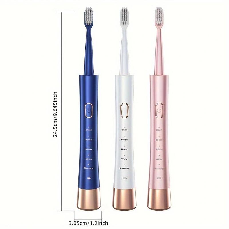 Electric Toothbrush Set for Christmas Gift, 1 Set Rechargeable Sonic Teeth Cleaning Toothbrushes Including 7 Replacement Brush Heads, Oral Care Products for Adults