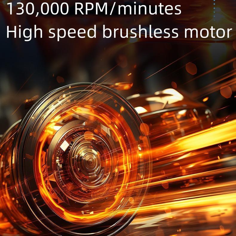 130,000 rpm high-speed cordless hair dryer, adjustable speed, Type-C charging, suitable for cleaning dust from cars and household appliances, and blowing fire when barbecue