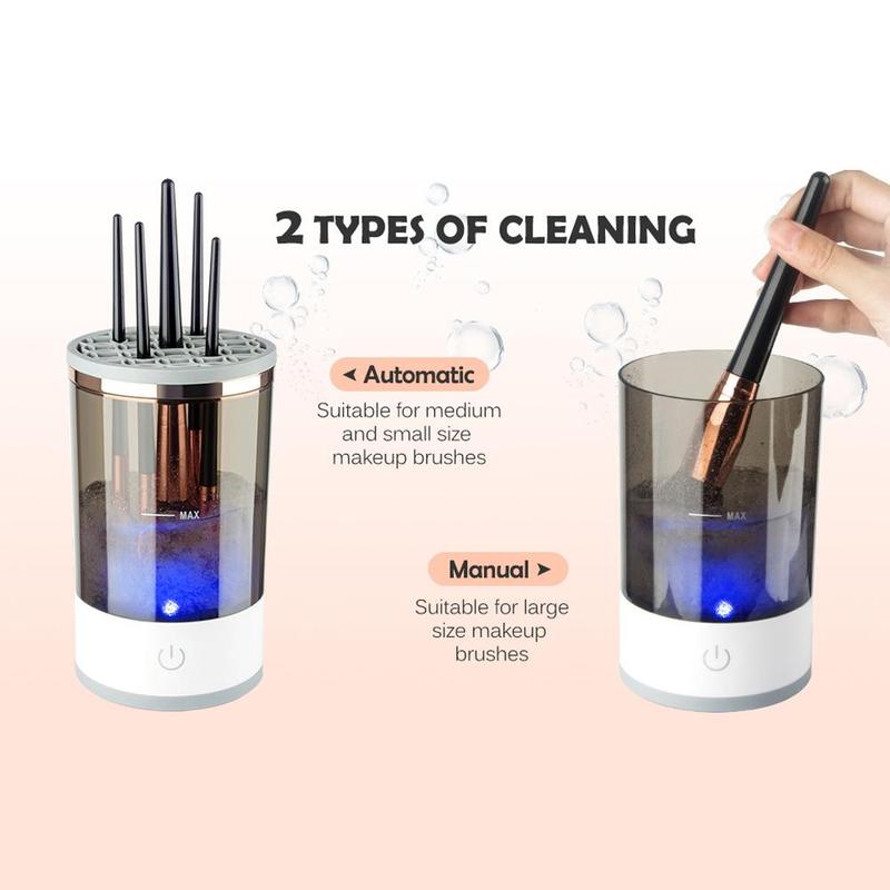 Electric Makeup Brush Cleaner with Universal Silicone Cap, USB Charging Makeup Brush Cleaning Tool, Professional Makeup Tools for Women