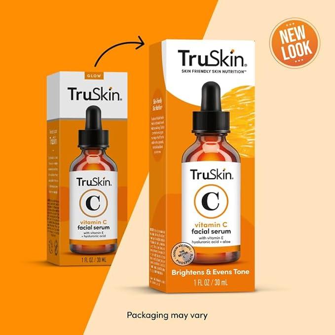 TruSkin Vitamin C Serum – Anti Aging Facial Serum with Vitamin C, Hyaluronic Acid, Vitamin E & More – Brightening Serum for Dark Spots, Even Skin Tone, Eye Area, Fine Lines & Wrinkles, 1 Fl Oz fresh  skin collagen boost nourish skin Skincare Skin Repair