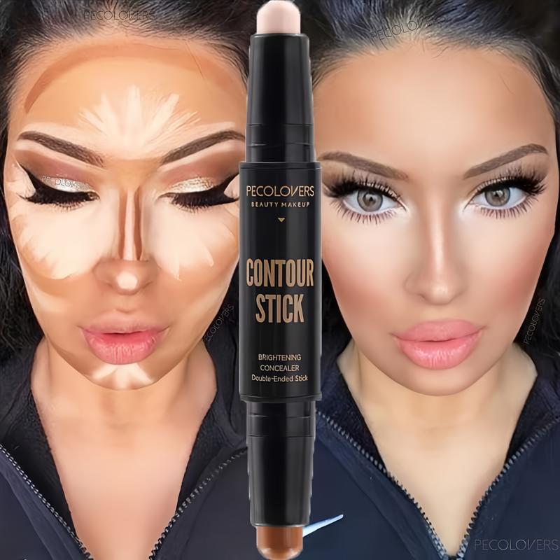 Double-Headed Contouring Stick - Contour Creams for Three-Dimensional Nose Bridge Shadow, V Face, and High Nose Bridge Face Makeup with Dual-Purpose Concealer and Highlighter