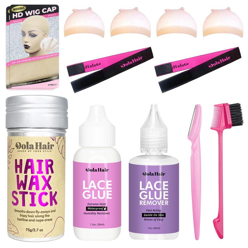 Dolahair Lace Glue for Front Wigs Invisible Bonding Hair Replacement Adhesive Waterproof Super Hold Hair Glue Wig Kit Glue Remover Hair Wax Stick