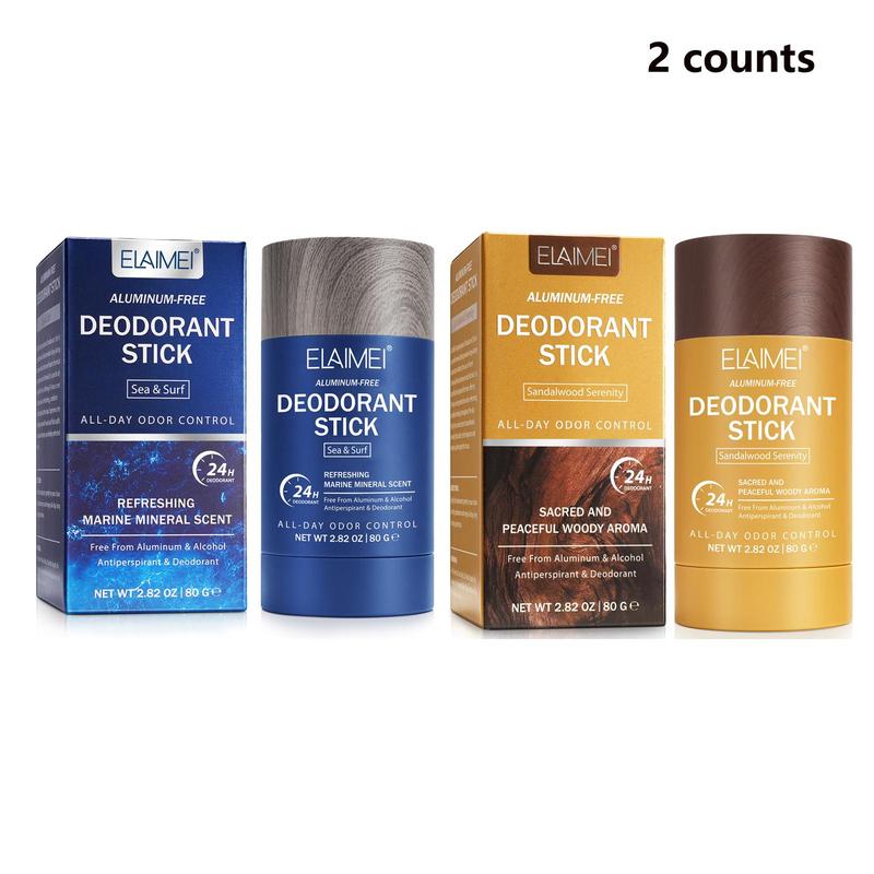 Long Lasting Deodorant Stick Set, 2 Counts set Ocean & Sandalwood Deodorant Stick, Alcohol Free Deodorant, Great for Travel and Exercise