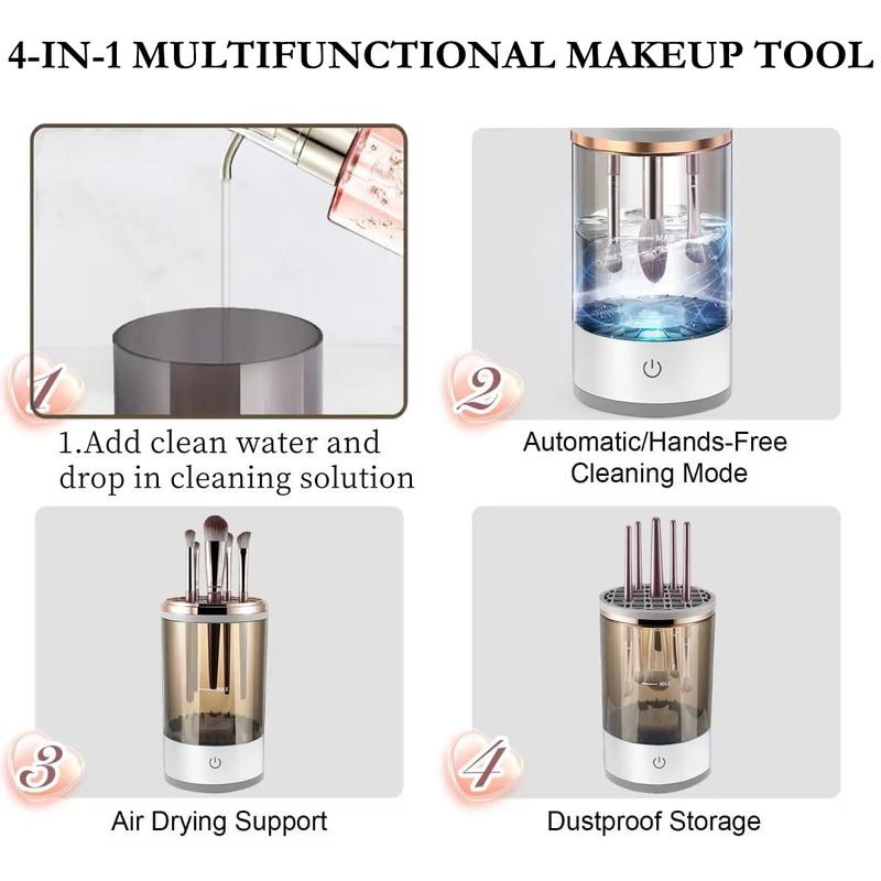 Brushblast Pro Makeup Brush Cleaner, Auto-Rotating Cozy Luna Brush Cleaner for Deep Cleaning, Upgraded & No Need to Install, One-Click Operation, Suitable for All of Makeup Brushes