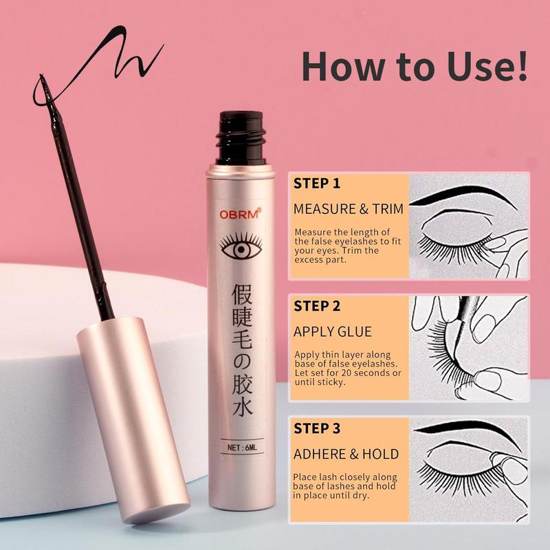 Strong Hold Quick Drying Eyelash Glue, Long Lasting Waterproof Eyelash Adhesive for Eyelash Extensions, Eye Makeup Product for Women & Girls