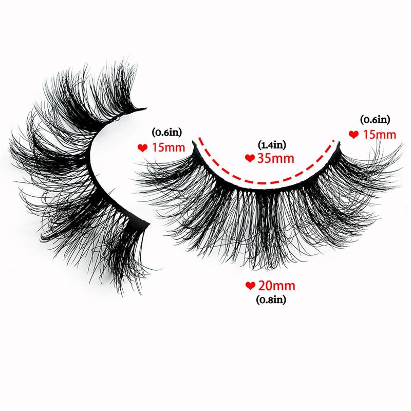 Fluffy False Eyelashes, Wispy Individual False Eyelashes, Mixed Length Natural Look Eyelashes Extensions, Self Grafting False Eyelashes