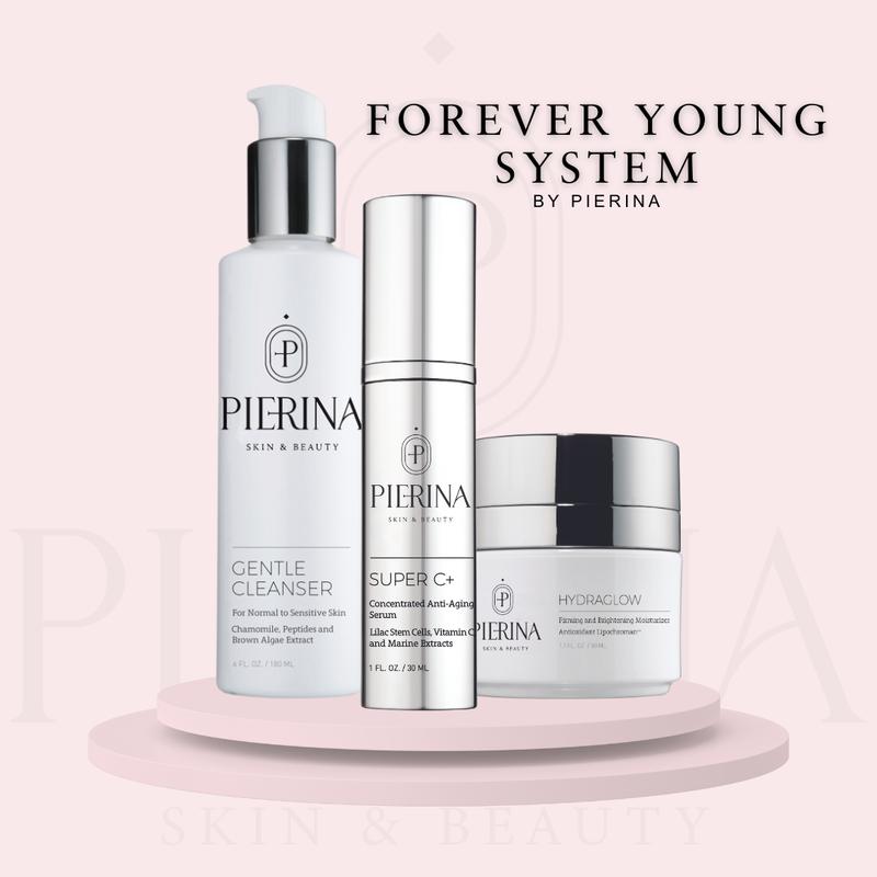 Forever Young System - Gentle Facial Cleanser, Super C+ Stem Cells Serum, HydraGlow - Skincare