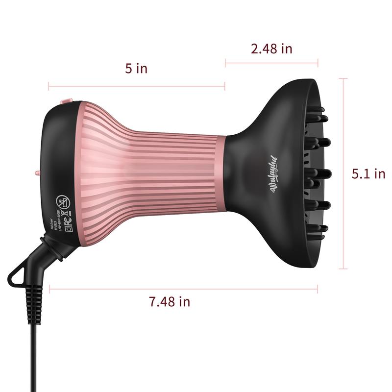 WUFAYHD Diffuser Hair Dryer for Curly Hair: Professional 2 in 1 Diffuser & Hair Dryers with Ionic & Ceramic Technology for Wavy Hair Enhances Curls and Waves While Reducing Frizz, Gifts for Women temperature control