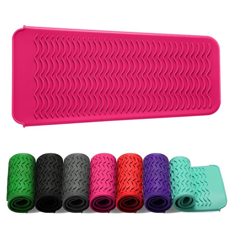 Resistant Silicone Mat Pouch for Flat Iron, Curling Iron,Hot Hair Tools (Hotpink)