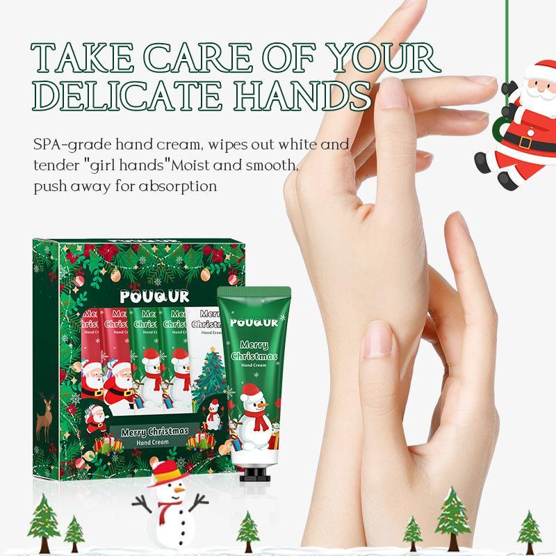 Christmas Themed Hand Cream Gift Set, 1 Set Moisturizing Hand Cream for Smooth Skin, Moisturizing Care for Dry Hands, Gift for Mothers and Fathers