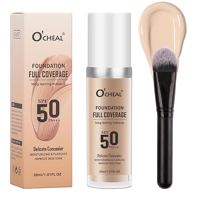 30ml Color Changing Foundation Liquid Flawless Colour Changwing Warm Skin Tone Foundation Makeup, Waterproof Long Lasting Moisturizing,with 1 Makeup Brush.(Natural colour)