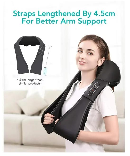 Naipo Shiatsu Back and Neck Massager with Heat Deep Kneading Massage for Neck, Back, Shoulder, Foot and Legs, Use at Home, Car, Office