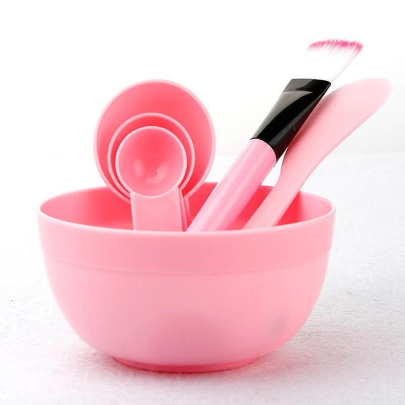 DIY Facial Mask Bowl Set, Including 1 Count Plastic Mask Bowl & 1 Count Mask Brush & 1 Count 3-in-1 Spoon & 1 Count Scraper