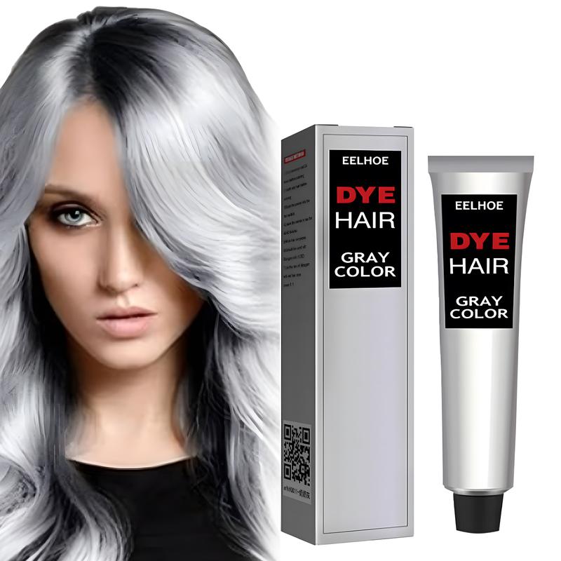 Hallowmas Silver Gray Natural Hair Dye Cream Permanent Sihver Color Cream, Silver Hair Dye, Fashion Dye for Al Hair Types black ha Haircare