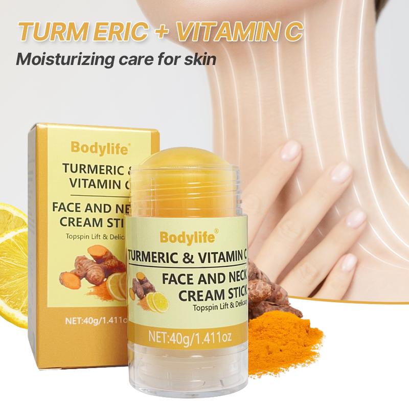 Turmeric and Vitamin C Face and Neck Cream Stick, Deeply Moisturizing Skincare for Neck Skin, Daily Gentle Hypoallergenic Comfort Moisture Hydrating Hydrate moisturesurge Skin Repair