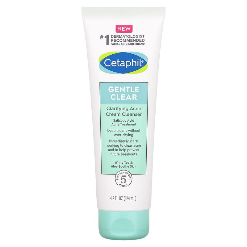 Cetaphil Gentle Clear, Clarifying Acne Cream Cleanser, 4.2 fl oz (124 ml)