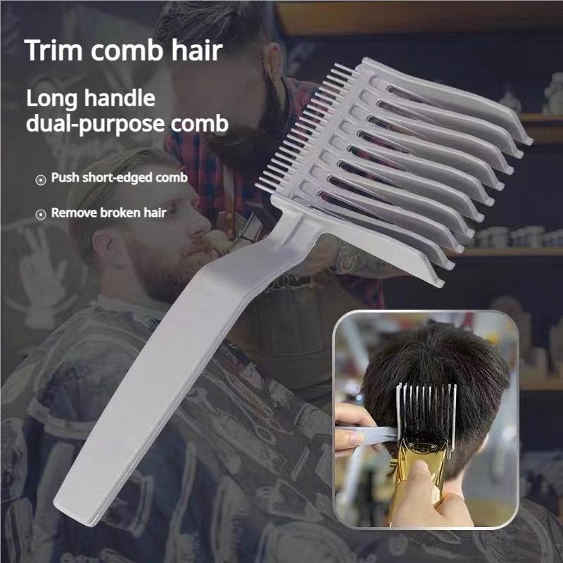 Hairdresser Long-handled Dual-purpose Comb, 2 Counts Professional Trim Comb, Heat-resistant Flat Top Comb, Hair Salon Supplies