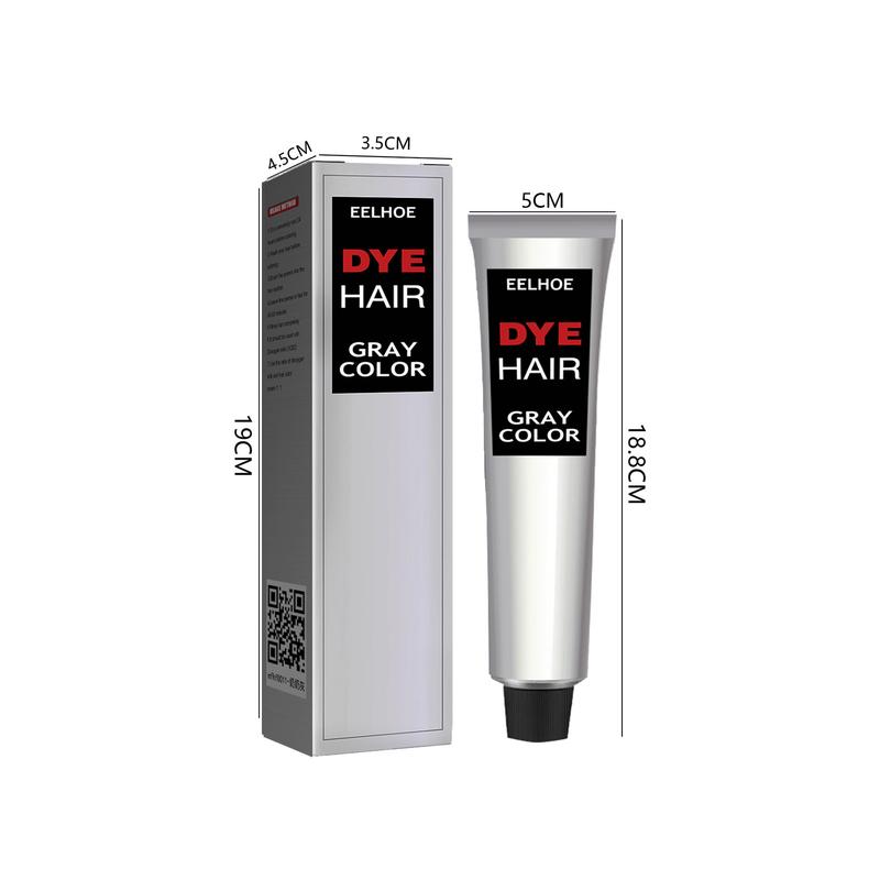 Hallowmas Silver Gray Natural Hair Dye Cream Permanent Sihver Color Cream, Silver Hair Dye, Fashion Dye for Al Hair Types black ha Haircare