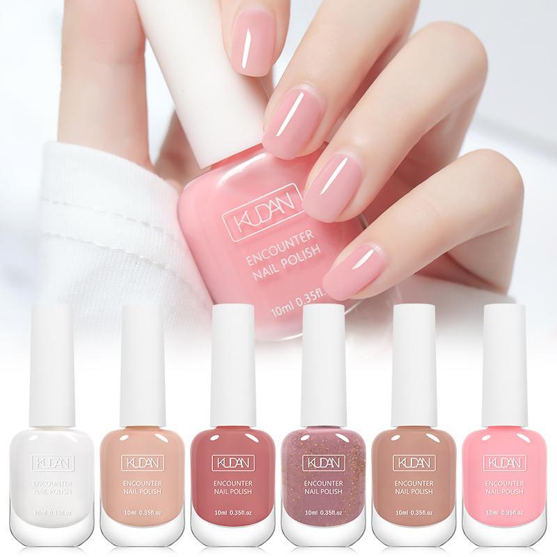 Quick Dry Nail Polish Set, 6 Counts set Water-based Nail Polish, Easy To Remove Nail Art Polish for DIY Manicure at Home Or Salon