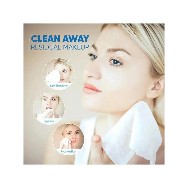 4 Packs Disposable Face Towel,Facial Cotton Tissue,Disposable Makeup Remover Wipes,Dry Wet Use,Lint-Free Cotton Tissues