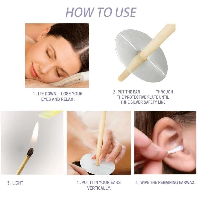 Beeswax Ear Candle Wax Removal, 1 Ear Cleaning Tool Set, Simple Cleaning, Easy to Use