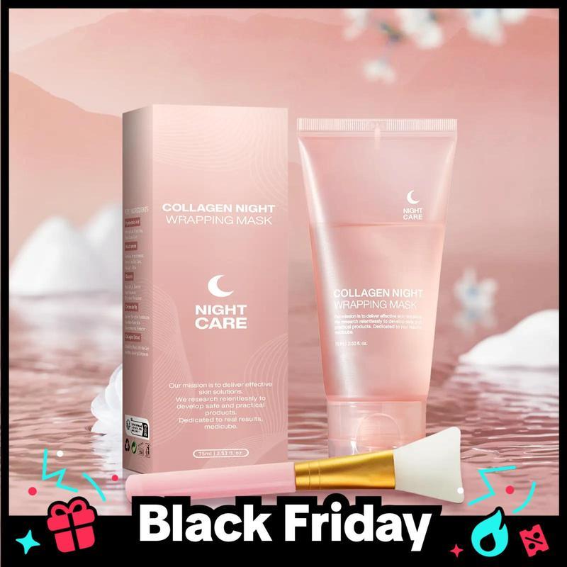 Collagen Night Wrapping Mask, Sleep, Shed and Glow, Elasticity Collagen Overnight Wrapping Peel Off Facial Mask Pack & Hydration Care, Korean Skin Care, Elasticity & Hydration Care, Reduces Sagging & Dullness Glow Boost, Comfort Skincare Products