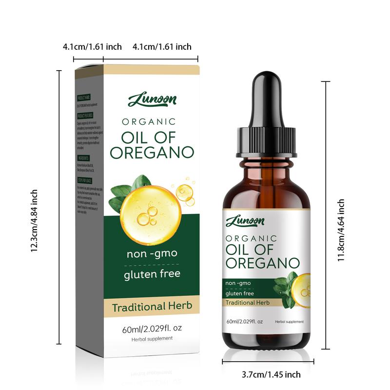 LUNOON Organic Oregano Oil, Deeply Hydrating and Nourishing,60ml Oregano Oil, Gentle Drops Oregano oil drops