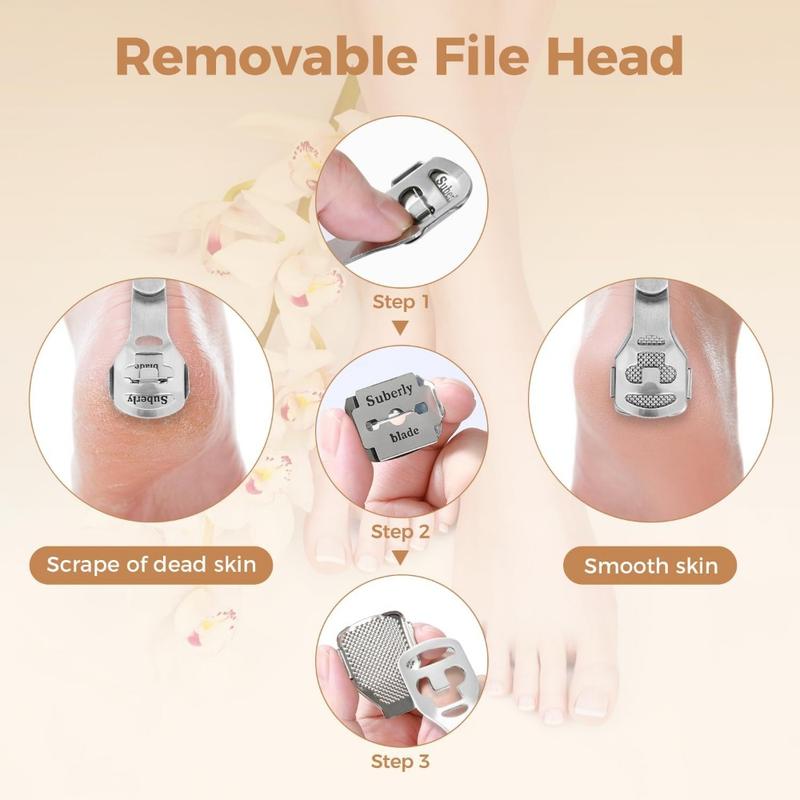 Foot File Foot Scrubber Pedicure Callus Remover for Feet Professional Grater Rasp Foot Scraper Corns Callous Removers Cracked Dead Skin Remover for Dry and Wet Feet Care