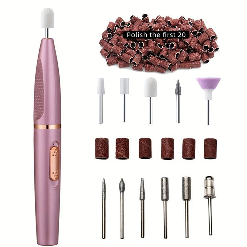 All In One Compact Electric Nail Care Nail Drill Kit, Portable Rechargeable Nail Polisher Machine & Drill Bits and Sand Bands, Professional Manicure Tool for Home & Salon Use, Nail Art Tool, Christmas, Fall Gift, Winter Gift, Christmas Gift, Gift Set