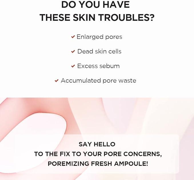 [Skin1004] POREMIZING FRESH AMPOULE 100ml or 50ml with pink himalayan salt, peptide 9 complex, clears pores, promotes skin elasicity, centella asiatica extract to repair skin barrier Serums Skincare