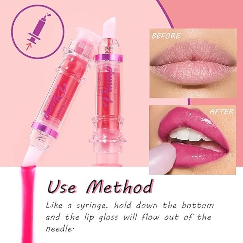 Lip Plumper Gloss Booster 3 Colors Set,Natural Pout Lip Plumping Oil and Lip Care Serum Enhancer Lifter Gloss for Fuller Moisturizing Hydrating&Reduce Fine Lines Nourishing Lips Mask Makeup