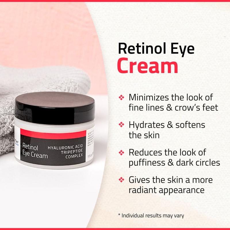 YEOUTH Retinol Eye Cream with Hyaluronic Acid and Tripeptide Complex, Daily Brightening Hydrating Under Eye Cream, Moisturizing Radiant Skincare eye cream