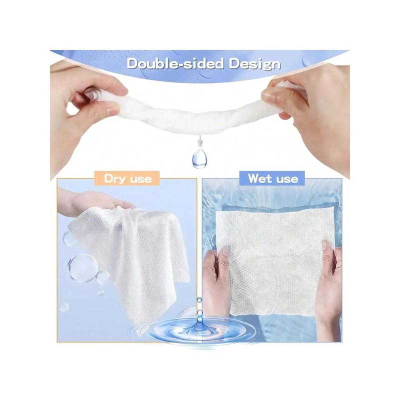 4 Packs Disposable Face Towel,Facial Cotton Tissue,Disposable Makeup Remover Wipes,Dry Wet Use,Lint-Free Cotton Tissues