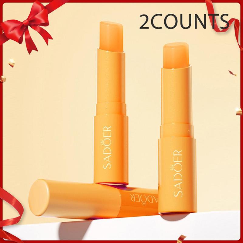 Vitamin C Lip Balm, 2 Counts Long Lasting Moisturizing Lip Balm, Brighten Lip Color & Lighten Lip Texture, Hydrating Lipstick For Girls And Women, Christmas Gift