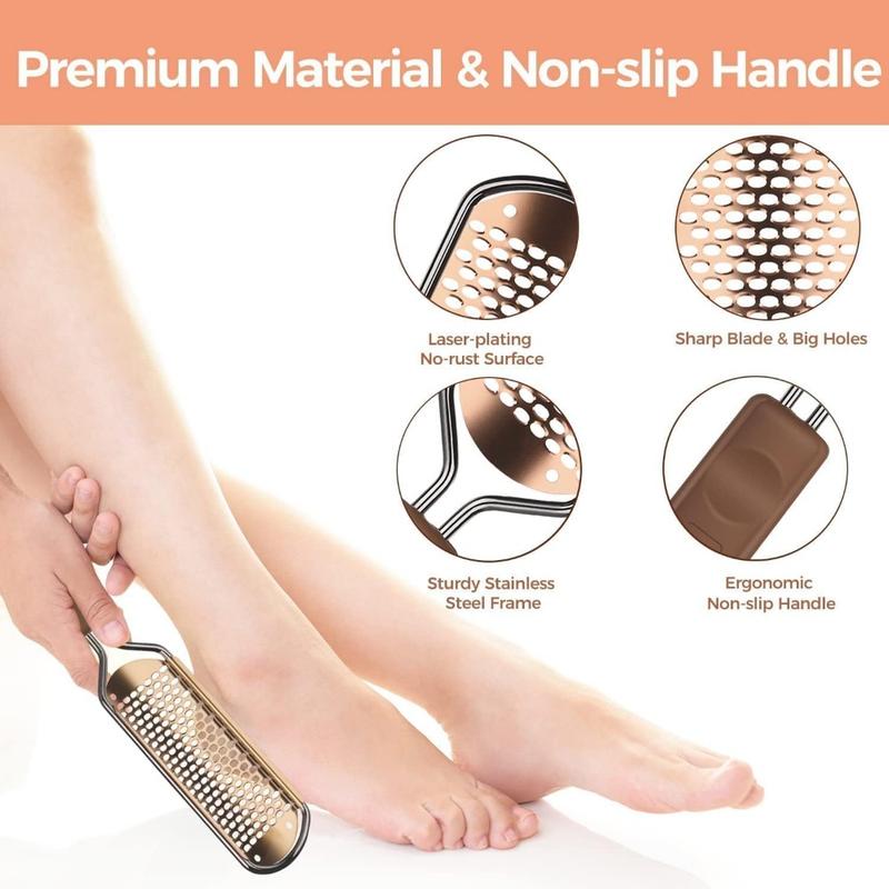 Foot File Foot Scrubber Pedicure Callus Remover for Feet Professional Grater Rasp Foot Scraper Corns Callous Removers Cracked Dead Skin Remover for Dry and Wet Feet Care