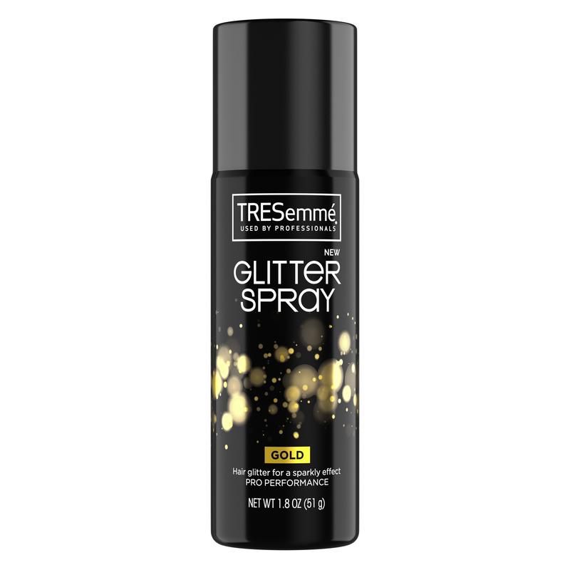 TRESemmé Professional Glitter Spray Gold Hair Sparkly Effect 1.8 oz - Perfect for Special Occasions - Haircare Christmas Glam Sparkle Vibes