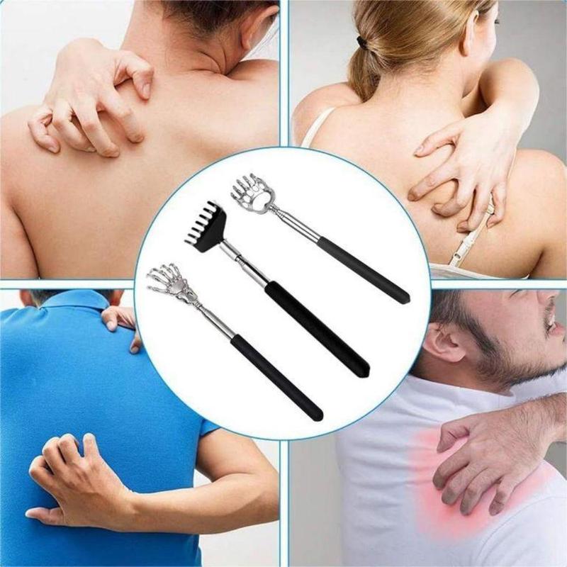 Stainless Back Scraper & Scalp Massager, 4 Counts set Manual Back & Scalp Massager with Storage Bag, Professional Massage Tool for Home & Spa