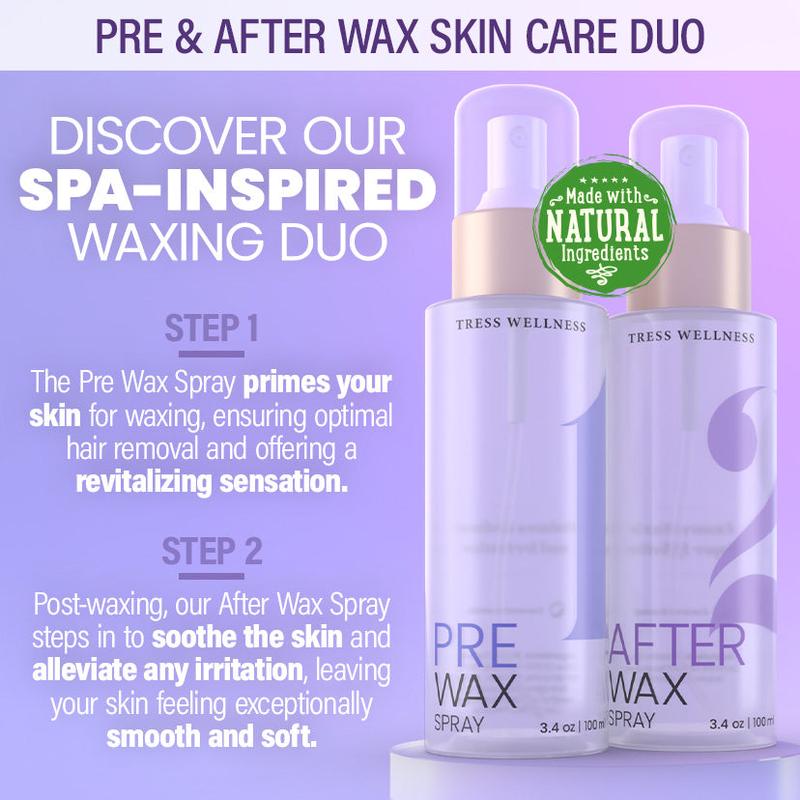 Pre & After Wax Spray Combo for Soothing Skin Before and After Waxing | Coconut Scent | After Shave & Post Waxing Care | Pre Shave and Pre Wax Oil