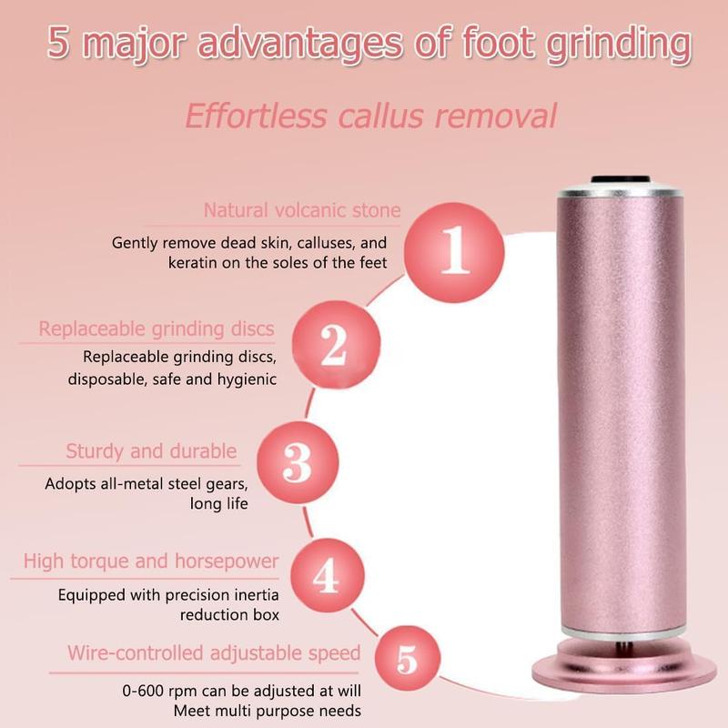 Electric Callus Remover,Foot File Grinder Tool with Speed Controller and 60pcs Replacement Sandpaper Disk for Men Women Dead Dry Crack Skin Calluses