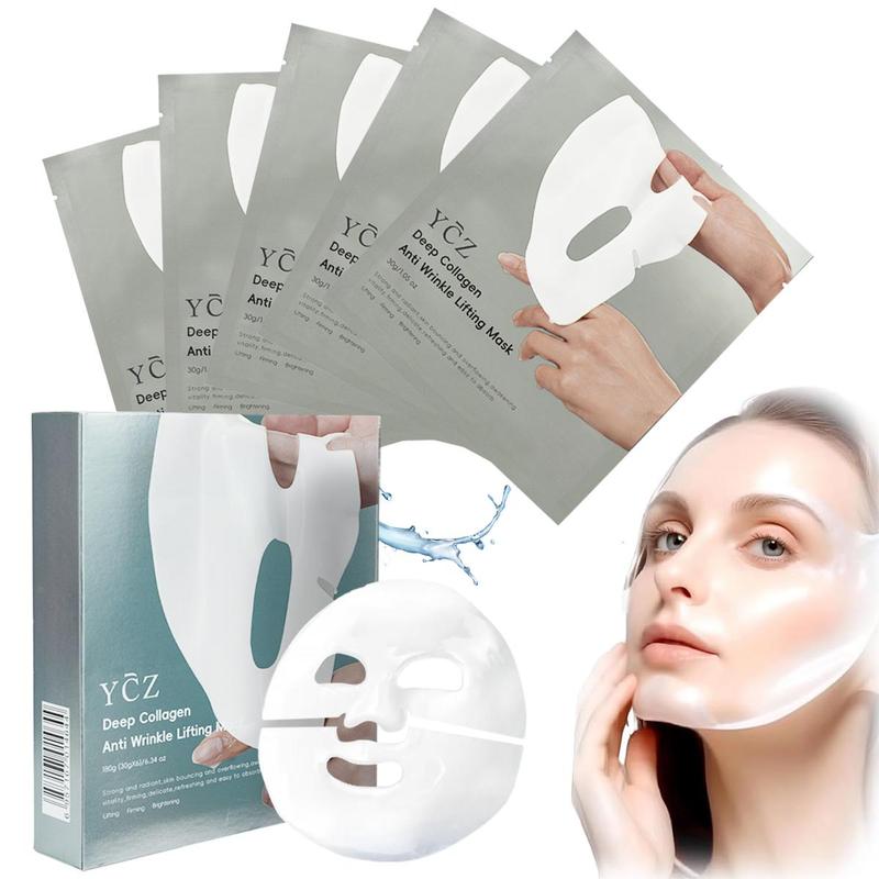 5 Sheets 1 box (use 2 weeks)only 7.99Deep Collagen Power Boosting Maskfor All Skin Skincare,ValuePack,Overight collagen mask,Noteasy to fall